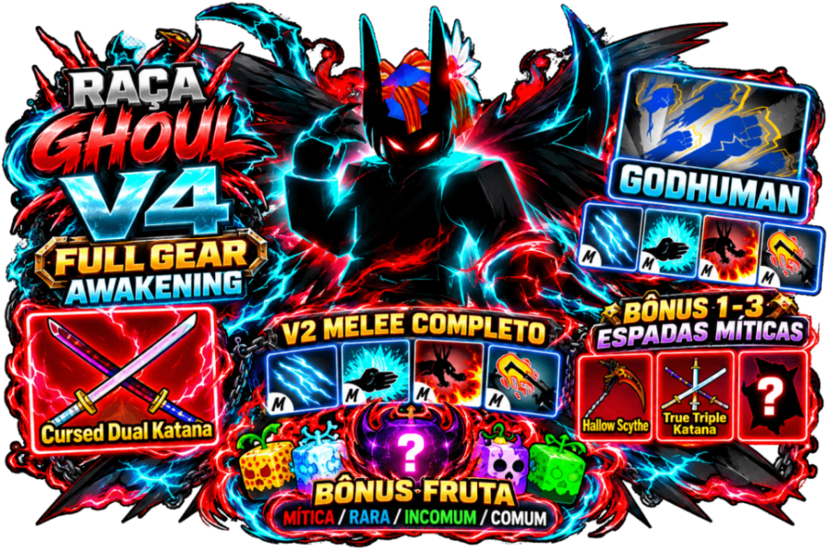 👻 LVL 2800 + RAÇA V4 GHOUL FULL GEAR + GH + CDK